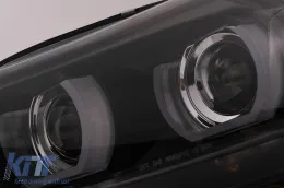 3D Angel Eyes LED DRL Ксенон Фарове подходящи за BMW 3 Series E90 E91 LCI (2008-2011) Черен-image-6089274