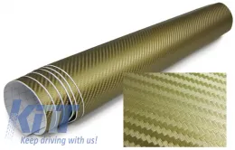 image-4-3D Carbon Folie selbstklebend 30cm *1.524 Meter gold