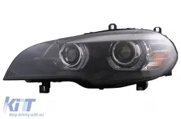 3D dupla Angel Eyes LED DRL Xenon fényszóró BMW X5 E70 (2007-2010), Fekete-image-6074953