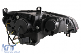 3D dupla Angel Eyes LED DRL Xenon fényszóró BMW X5 E70 (2007-2010), Fekete-image-6074958