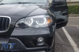 3D dupla Angel Eyes LED DRL Xenon fényszóró BMW X5 E70 (2007-2010), Fekete-image-6074961