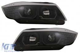 3D LED Angel Eyes Фарове подходящи за BMW 3 Series E90 Лимузина E91 Touring (03.2005-08.2008) LHD Черен-image-6078902