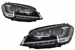image-38-Фарове 3D LED DRL , подходящи за VW Golf 7 VII (2012-2017) Сребърен R-Line LED течаща динамична последователност Въртящи се светлини