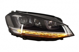 Фарове 3D LED DRL , подходящи за VW Golf 7 VII (2012-2017) Сребърен R-Line LED течаща динамична последователност Въртящи се светлини-image-6016492