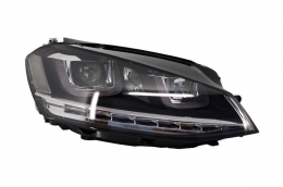 Фарове 3D LED DRL , подходящи за VW Golf 7 VII (2012-2017) Сребърен R-Line LED течаща динамична последователност Въртящи се светлини-image-6016494