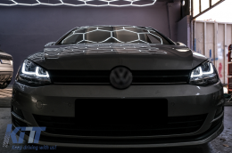 Фарове 3D LED DRL , подходящи за VW Golf 7 VII (2012-2017) Сребърен R-Line LED течаща динамична последователност Въртящи се светлини-image-6088895