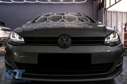 Фарове 3D LED DRL , подходящи за VW Golf 7 VII (2012-2017) Сребърен R-Line LED течаща динамична последователност Въртящи се светлини-image-6088896