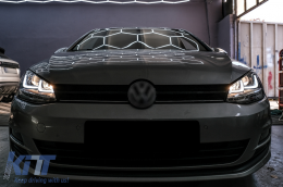 Фарове 3D LED DRL , подходящи за VW Golf 7 VII (2012-2017) Сребърен R-Line LED течаща динамична последователност Въртящи се светлини-image-6088899