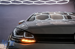 Фарове 3D LED DRL , подходящи за VW Golf 7 VII (2012-2017) Сребърен R-Line LED течаща динамична последователност Въртящи се светлини-image-6088901