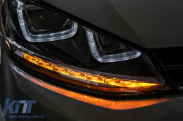 Фарове 3D LED DRL , подходящи за VW Golf 7 VII (2012-2017) Сребърен R-Line LED течаща динамична последователност Въртящи се светлини-image-6088905