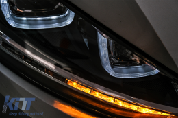 Фарове 3D LED DRL , подходящи за VW Golf 7 VII (2012-2017) Сребърен R-Line LED течаща динамична последователност Въртящи се светлини-image-6088906