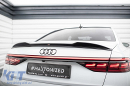 3D spoiler Maxton Design suitable for trunk of Audi A8, A8 S-Line, S8 D5 2017-2021, black lacquer-image-6235744