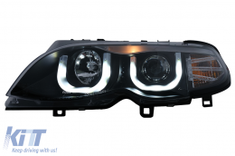 3D U LED Angel Eyes fényszóró BMW 3 E46 Facelift Limousine Touring (2001-2005), Fekete-image-6093164