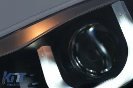 3D U LED Angel Eyes fényszóró BMW 3 E46 Facelift Limousine Touring (2001-2005), Fekete-image-6093167