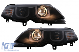 3D U LED Angel Eyes fényszóró BMW 3 E46 Facelift Limousine Touring (2001-2005), Fekete-image-6093169