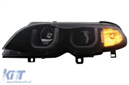3D U LED Angel Eyes fényszóró BMW 3 E46 Facelift Limousine Touring (2001-2005), Fekete-image-6093171