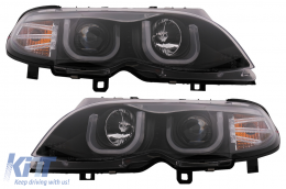 3D U LED Angel Eyes fényszóró BMW 3 E46 Facelift Limousine Touring (2001-2005), Fekete-image-6093175