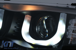 3D U LED Angel Eyes fényszórók BMW 3 E46 Facelift Limousine Touring (2001-2005) modellekhez, Fekete-image-6093165