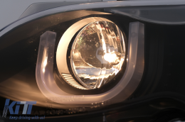 3D U LED Angel Eyes fényszórók BMW 3 E46 Facelift Limousine Touring (2001-2005) modellekhez, Fekete-image-6093170