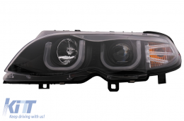 3D U LED Angel Eyes Scheinwerfer für BMW 3er E46 Facelift 01-05 Schwarz-image-6093174