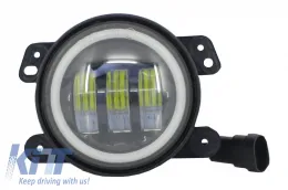 4 Inch Full LED Angel Eye ködlámpa Jeep Wrangler JK TJ LJ (2007-2017)-image-6022598
