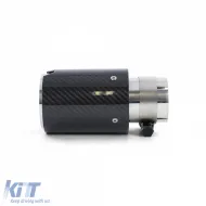4x 90mm Auspuffendrohr aus echtem Carbon mit Absorber, geeignet zum Verschrauben-image-6278591