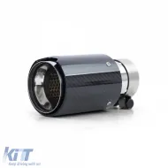 4x 90mm exhaust tailpipe real carbon with absorber universal for bolting on-image-6278585