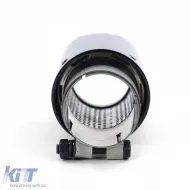 4x 90mm exhaust tailpipe real carbon with absorber universal for bolting on-image-6278590