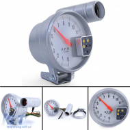 image-2-5 inch performance tachometer silver matte with shift light and bracket