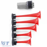 5-Ton Bootshorn La Cucaracha Melodie Horn mit Kompressor rot 118dB 12 Volt-image-6202903