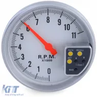 5 Zoll Leistungstachometer in mattem Silber mit Schaltlicht und Halterung-image-6190342