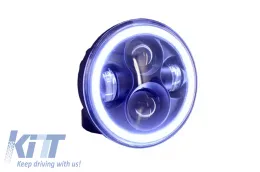 image-52-5,75-инчов Мотоциклет CREE LED Фар Angel Eye Halo DRL