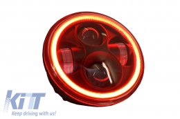 image-46-5.75 hüvelykes motorkerékpár CREE LED fényszóró angyalszem DRL karikával