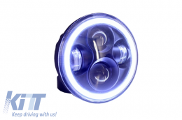 image-47-5.75 hüvelykes motorkerékpár CREE LED fényszóró angyalszem DRL karikával