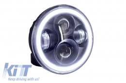 image-48-5.75 hüvelykes motorkerékpár CREE LED fényszóró angyalszem DRL karikával