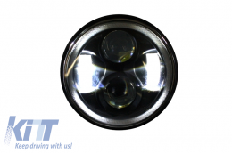 5.75 Inch Motorbicikli CREE LED első lámpa angyalszem alakú Karika DRL-image-6000326