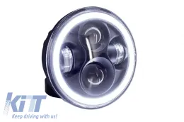 image-76-5.75 Inch Motorcycle CREE LED Headlight Angel Eye Halo DRL