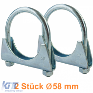 58mm exhaust clamps bracket clamp pipe clamp universal 2 pieces