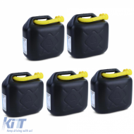 5x 10L Spare Petrol Diesel Canister Plastic UN Approval Black Yellow - ODCAAR6027273