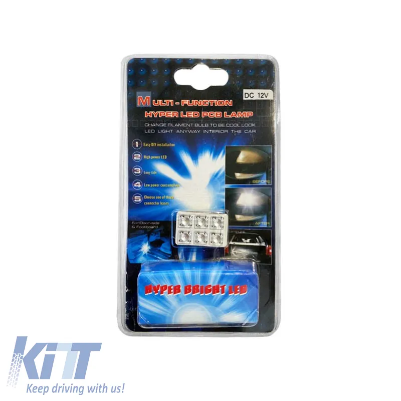 6 LED Dome Light suitable for 12volt with 5 Adapters White Color 1pc
