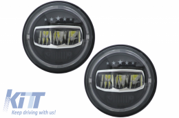 image-65-7-инчови CREE LED Фарове Angel Eye Halo DRL, подходящи за Jeep Wrangler JK TJ LJ JL (1997-2017) 5 звезди Дизайн