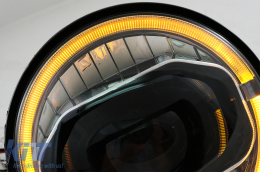 7-инчови CREE LED Фарове DRL Angel Eye Amber подходящи за преобразуване на Jeep Wrangler JK (2007-2017) в модел 2018+-image-6068228