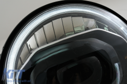 7-инчови CREE LED Фарове DRL Angel Eye Amber подходящи за преобразуване на Jeep Wrangler JK (2007-2017) в модел 2018+-image-6068231