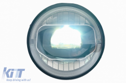 7-инчови CREE LED Фарове DRL Angel Eye Amber подходящи за преобразуване на Jeep Wrangler JK (2007-2017) в модел 2018+-image-6068232