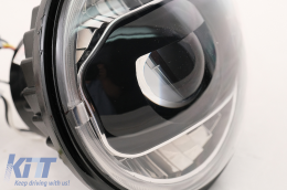 7-инчови CREE LED Фарове DRL Angel Eye Amber подходящи за преобразуване на Jeep Wrangler JK (2007-2017) в модел 2018+-image-6068234