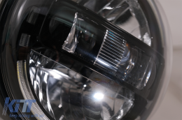 7 Inch CREE LED Első Lámpák Angyalszem Körgyűrűs DRL Jeep Wrangler JK TJ LJ JL Land ROVER Defender Mercedes W463-image-6043129