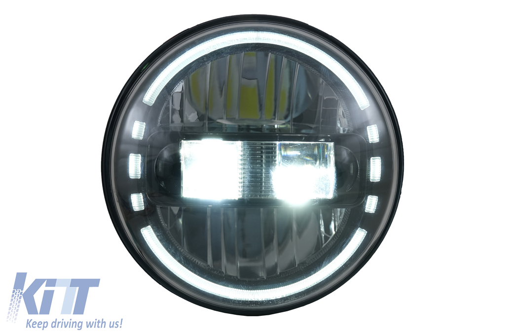 7" 60W Halo CREE LED Headlight Hi-Low Beam Angel Eye For Jeep Wrangler TJ/JK SUV 
