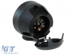 7-pin trailer socket 12V plastic car trailer caravan with hinged lid