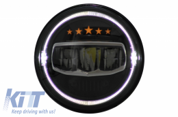 7Inch CREE LED Fari Angel Eye per Jeep Wrangler JK TJ LJ JL 97-17 5 Stars Look-image-6051838
