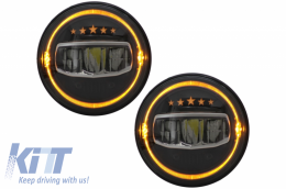7Inch CREE LED Fari Angel Eye per Jeep Wrangler JK TJ LJ JL 97-17 5 Stars Look-image-6051841